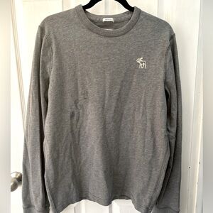 Abercrombie & Fitch Muscle Long Sleeve Sweatshirt Men L Gray Moose Y2K
